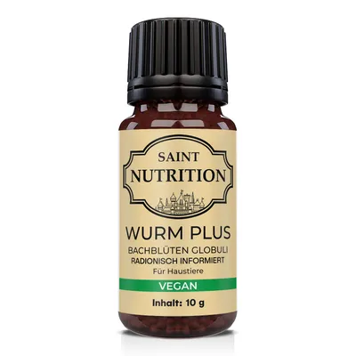 Produktbild von Saint Nutrition® Wurm Plus Kügelchen - Wurmmittel Hund - entwurmen für Hunde - mit natürlichen Inhaltsstoffen - Wurmkur - für Hunde und Katzen