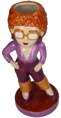 HD Collection Vase Dancing Queen '80 Dolomit Mehrfarbig 11,5x10,3x24,2cm