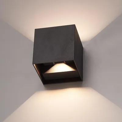 Produktbild von hoftronic LED-Wandleuchten 7W 660lm 3000K IP65 Schwarz 6er Set