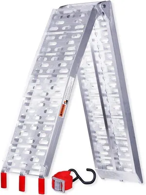 Productafbeelding van Inklapbare Aluminium Oprijplaat 340 kg - Anti-slip Laadhelling voor Motorfiets, Scooter of Grasmaaier