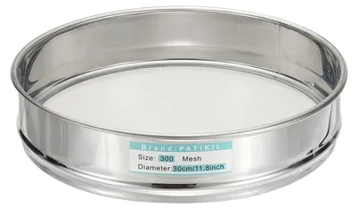 Obrázok produktu pre Elzusha – Laboratorný sit s priemerom 30 cm, vyrobený z nehrdzavejúcej ocele, s jemnosťou sita 300