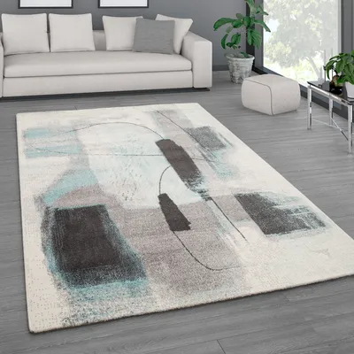 Immagine prodotto di Tappeto da salotto, moderno a pelo corto in colori pastello, motivo vintage Galaxy, dimensioni 80x150 cm