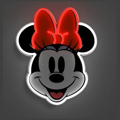 Obrázek produktu pro Neonový žlutý obličej Disney Minnie s potiskem