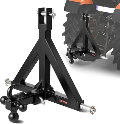 Obrázok produktu pre VEVOR 3-bodový záves, 5,08 cm prijímač, trojbodový záves s 3 guľami na príves, adaptér na oje traktora, kompatibilný s traktormi Kubota, Mahindra, Ford, Yanmar, John Deere, Massey Ferguson