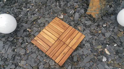 Produktbild von 11x Terrassenfliesen Bodenfliesen Balkonfliesen Akazienholz Akazien-Holzfliesen 30 x 30 cm, 1m², leicht verlegbar
