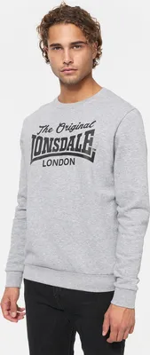 Obrázok produktu pre Pánska mikina s výstrihom regular fit BURGHEAD Marl Grey/Black XL Lonsdale