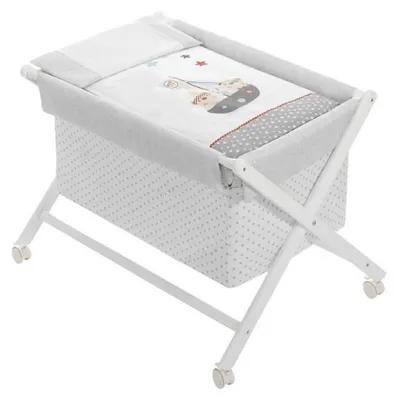 Image de Interbaby Berceau en Croix-Pirates gris