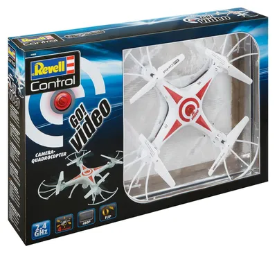 Produktbild von Revell Control RC Kamera-Drohne Quadrocopter GO! Video | mit moderner 2.4 GHz Fernsteuerungstechnik, wechselbarem Akku, Flip-Funktion | 31cm