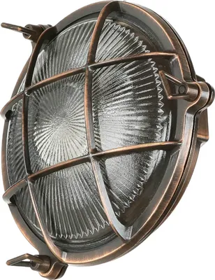 Produktbild von Außenleuchte Wand Glas Messing IP64 Kupfer E27 Ø 21 cm Maritim Wandleuchte außen Garten