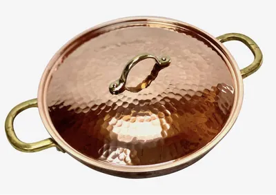 Imagen del producto de Sartén de cobre de 24 cm con tapa, apta para lavavajillas