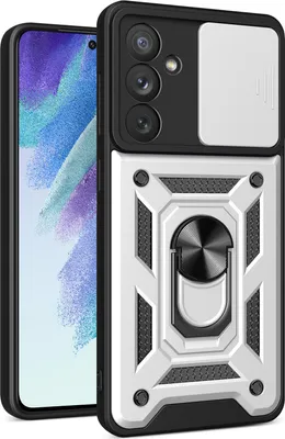 Produktbild von Galaxy A54 Hülle mit Ring Ständer Halter Dia Kameraschutz TPU PC Schutzhülle für Samsung Galaxy A54 Silber