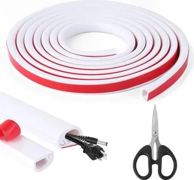 Produktbild von Kabelrinne 3 Meter - selbstklebend - weiß - PVC