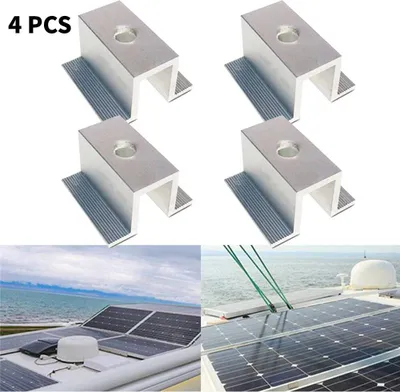 Produktbild von Solar Nahen Clamp PV Für Rahmen Höhe 25 - 50mm Aluminium Photovoltaik Halterung Solar Panel zubehör Korrosion Widerstehen, 4 Stück