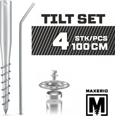 Produktbild von MAXERIO® 100 cm 4er TILT-Set Schraubfundamente Ø 60 x 2; M12