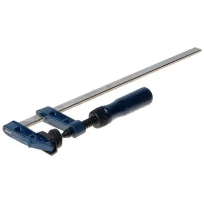 Produktbild von Stahl Klemme 500x120mm DIN 5117, korrosionsgeschützte Profilarme, Holzgriff