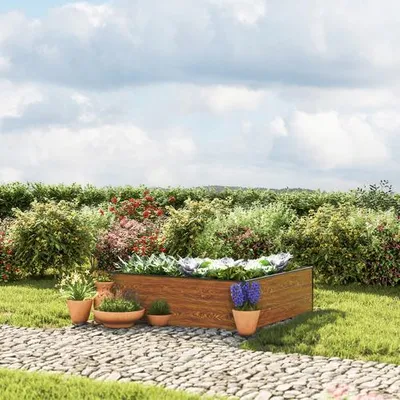 Zdjęcie produktu dla 119 x 119 x 39 cm Grzadka podwyzszona, optyka drewna