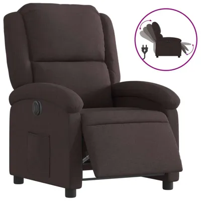Immagine prodotto di vidaXL Poltrona relax elettrica in tessuto marrone scuro