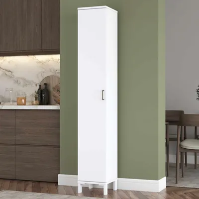 Image de Skye Decor, Armoire de salle de bain de haute qualité, blanche, dimensions 30 x 181,8 x 32,5 cm, 100% mélaminé | Code parental