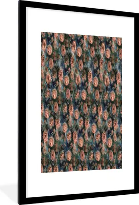 Produktbild von MuchoWow® MuchoWow® Gerahmtes Poster Blumen - Muster - Farben 60x90 cm - Poster mit zchwarzem Bilderrahmen - Dekoration - Wandposter Wohnzimmer - Hochwertig