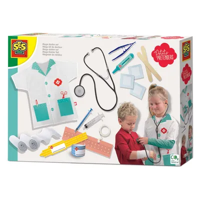 Produktbild von SES Creative Petits Pretenders 18011 Mega Doktor Set für Kinder - Interaktives Rollenspiel und Lernspielzeug, Arzt, 3 Jahr(e)