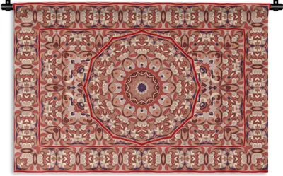 Produktbild von MuchoWow® Wandteppich Wandbehang Teppich - Mandala - Muster - Rot 60x40 cm Tapisserie Dekoration Wandtuch - Wanddekorationen
