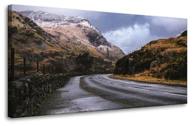 Produktbild von Leinwanddruck Naturstraße durch die Berge 80x40 cm