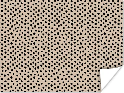Produktbild von MuchoWow® Poster Beige - Tupfen - Muster - Schwarz 160x120 cm - Foto Plakat