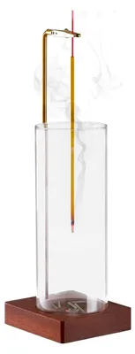 Produktbild von Räucherstäbchenhalter mit abnehmbarem Glas-Aschefänger - Holzhalterung, umgedrehtes Räuchergefäß für Heimdekoration, Meditation und Yoga