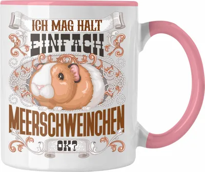 Produktbild von Trendation - Meerschweinchen Tasse Geschenk Meerschweinchen Besitzer Spruch Geschenkidee Ich Mag Halt Einfach Meerschweinchen Ok (Rosa)