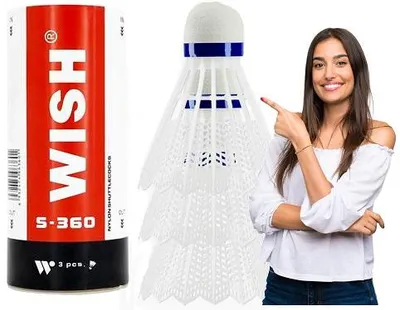 Produktbild von WISH PL_S-3609 Nylon-Badmintonschläger, Weiß, 3 Stück