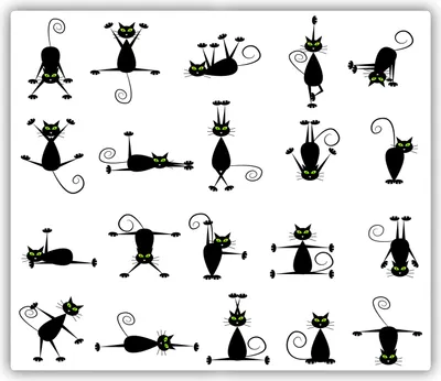 Produktbild von Tulup Glas Herdabdeckplatte Glaskeramikkochfeld-Abdeckung Spritzschutz Glasabdeckplatte Kochplattenabdeckung und Schneidebrett - Einteilig - 60x52 cm Katzen-Illustration