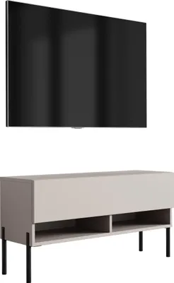 Obrázok produktu pre TV stolík 100 cm kašmír, rovné čierne nohy, 100 × 32 × 52 cm