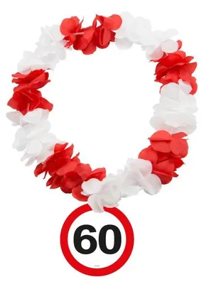 Produktbild von 60. Geburtstag Verkehrsschild Hawaiikette