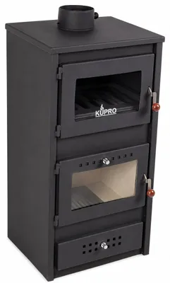 Immagine prodotto di KUPRO F Steel Top stufa a legna con forno e piano cottura in acciaio, 7,9 kW, A+, nero