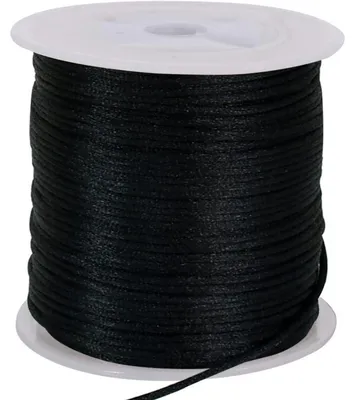 Obrázok produktu pre Nylonová šnúra, 1,5 mm x 45,7 m, čierna, určená na výrobu šperkov a kreatívne projekty