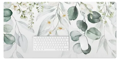 Produktbild von Blumenblattmuster – Schreibtischunterlage – Rutschfeste Tischunterlage – Schreibtischmatte für Büro & Zuhause – Schreibunterlage – Mauspad – Tischmatte – 100 x 50 cm