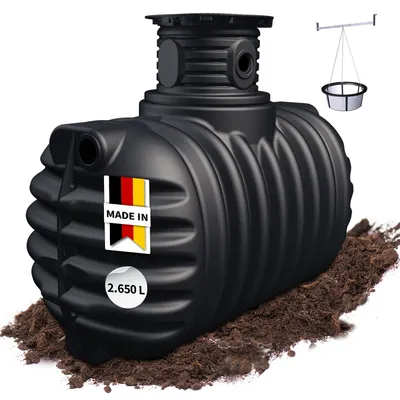 Produktbild von 4rain COMPACT Erdtank-Set 2650 Liter inkl. Schachtverlängerung, Filterkorb und Traverse