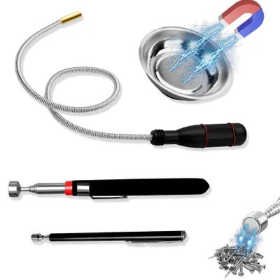 Teleskop-Stabmagnet-Set, 3 Stück + Werkzeugablage
