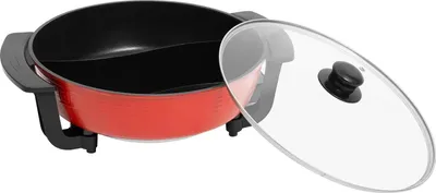 Produktbild von Elektrischer Hotpot & Bratpfanne - 6 L - 1360 W - 2 Fächer - Ø 31 cm - 5 Temperaturstufen - Antihaft - EU-Stecker - Hellgelb