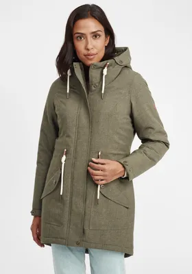 Produktbild von OXMO OXMelly Damen Übergangsmantel Parka Lange Jacke mit Kapuze