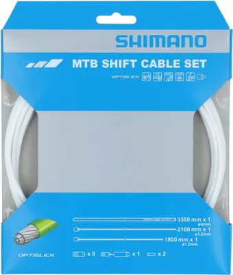 Image de Kit de câbles de vitesses Shimano VTT OPTISLICK, couleur : blanc, choix : 3 300 mm