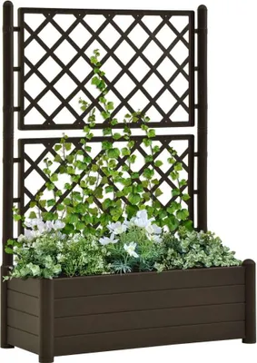 Zdjęcie produktu dla The Living Store Sadzarka z kratką 100x43x142 cm PP Mocha
