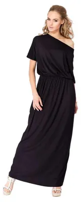 Produktbild von Damen Maxi-Kleid Lang Strandkleid; Schwarz/S/M 36/38