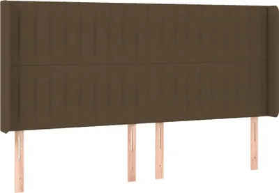 Obrázek produktu pro vidaXL Čelo postele s ušima tmavě hnědé 203x16x118/128 cm Látka