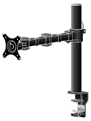 Produktbild von iiyama DS1001C-B1, Klemme/Durchführung, 10 kg, 25,4 cm (10"), 81,3 cm (32"), 100 x 100 mm, Schwarz