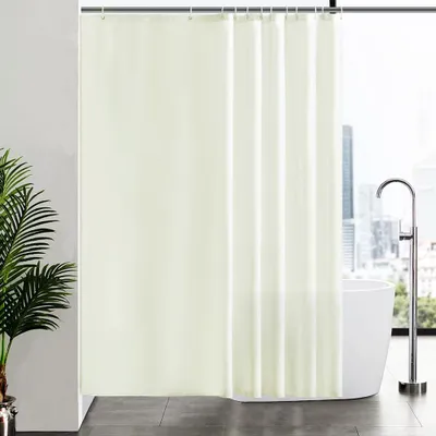 Produktbild von Schimmelbestendiges Duschvorhang, polyester, wasserabweisend, extra lang, 200 x 210 cm, beige, 12 Haken.