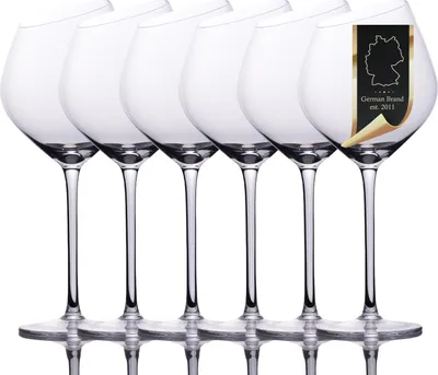 Immagine prodotto di Intirilife 6x calice da vino con bordo moderno - Capacità 470 ml - Calice da vino rosso Lavabile in lavastoviglie Vetro cristallo antiurto