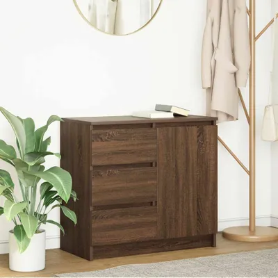 Image de Maison Exclusive - Buffet avec tiroir aspect chêne brun 71x35x65 cm