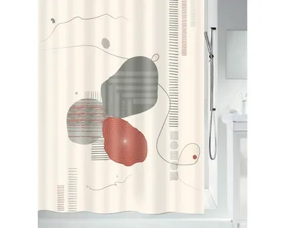 Produktbild von Duschvorhang spirella Teiva Textil 180 x 200 cm weiß/grau/braun