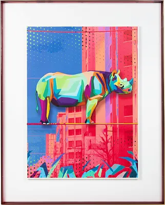 Produktbild von Bild RHINO IN THE CITY 88x110 cm